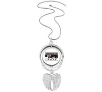 Major Communication And Media Collier avec pendentif en forme d'ailes d'ange Noir
