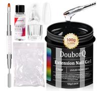 Major Dijit Kit de gel de construction pour ongles en gel 100 g - Gel LED/UV Builder avec 100 moules à ongles et un pinceau à ongles double face pour enlever l'excès de gel