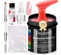 Major Dijit Kit de gel de construction pour ongles en gel 100 g - Gel LED/UV Builder avec 100 moules à ongles et un pinceau à ongles double face pour enlever l'excès de gel