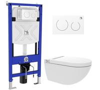 Major&Maker Royal + Coral White wc douche avec cadre et bouton suspendue sans collerette blanc I65S200302W