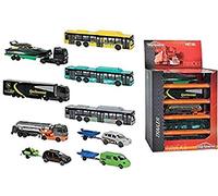 Majorette - 212053183 - Véhicule Miniature - Majorette Trailer - Ass Bus Camion Vehicule avec Remorque - Modèle Aleatoire, 1 pièce