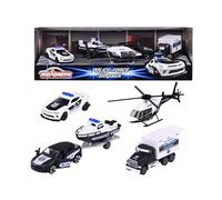Majorette 212053188 Police Vehicle Gift Box 4 Pack Amateur Gift Box with 4 Pieces Metal Police Vehicle with 3