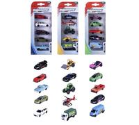 Majorette - 5 Voitures Jouets - 1 des 4 Ensembles différents, avec Roue Libre et Licence, kit Miniature de Voiture au Format Miniature pour Les Enfants à partir de 3 Ans (7,5 cm chacun)
