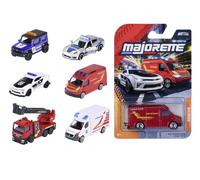 Majorette, 8503000003038 Véhicules d'urgence Premium Assortiment de 6 Voitures en métal 1:64 Ride Strong Rescue, Ambulance de Police, Pompiers, 7,5 cm, Roue Libre, +3 Ans