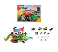 Majorette Kit de jeu ferme CLAAS avec tracteurs, animaux et voitures 56x36x24 cm dès 5 ans