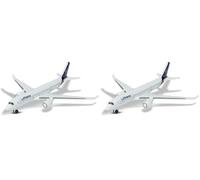 Majorette Airbus 350 Lufthansa 212057980Q02 Avion Jouet Design Original Jouet Avion env. 11 cm Blanc pour Enfants à partir de 3 Ans (Lot de 2)