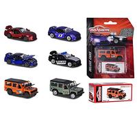 Majorette Assortment Ensemble Deluxe Die-Cast avec boîte de collection, pneus en caoutchouc, roue libre, 6 assortiments, 212053152, multicolore
