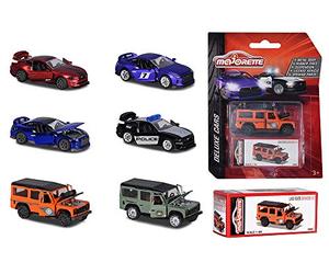 Majorette Assortment Ensemble Deluxe Die-Cast avec boîte de collection, pneus en caoutchouc, roue libre, 6 assortiments, 212053152, multicolore