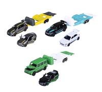 Majorette Autos Mercedes-AMG Deluxe Trailer (Lot de 3 voitures miniatures) - 2 voitures jouets en métal avec roue libre et 1 remorque - Choix aléatoire de 3 ensembles de voitures pour enfants à partir