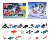 Majorette - Calendrier de l'Avent 2025-8 Véhicules Die Cast Exclusifs, 12 Accessoires, 4 Planches de Stickers - Se Transforme en Playset - A Partir de 5 Ans