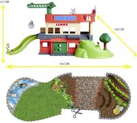 Majorette CLAAS Kit de jeu de la ferme (avec voitures), jouet de ferme avec écurie, tracteurs, animaux, accessoires et nombreuses fonctions, cour de jeu pour enfants à partir de 5 ans, 56 x 36 x 24 cm