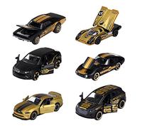 Majorette - Édition limitée 9-1 des 6 Voitures Jouets aléatoires au Design doré pour Enfants à partir de 3 Ans, Petites Voitures Miniatures avec Roue Libre et Suspension, avec Carte à Collectionner