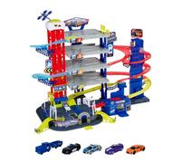 Majorette - Garage Super Chase Center - 112 x 84 x 70cm - 6 Niveaux de Jeu - 5 Voitures, 1 Train Inclus - Ascenseur Motorisé - Sons et Lumières - Dès 5 Ans - 212059984