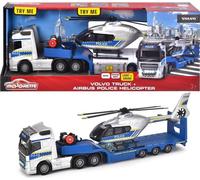 Majorette Grand Police Set Camion Volvo Avec Remorque Et Helicoptere