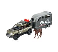 Majorette Grand Series Gs Land Rover With T -entra -light Horses And Sounds 25 Cm Argenté