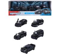Majorette - Black Edition 5 Pièces Giftpack - Véhicules à Roues Libres - Reproduction Originale à l'Echelle 1/64ème - Fonctions de Jeu - A Partir de 3 Ans