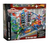 Majorette – Super City Garage (train motorisé) 7 niveaux, 2 ascenseurs, 6 véhicules inclus