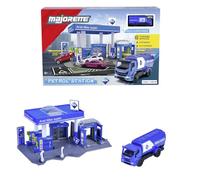 Majorette Petrol Station ARAL (avec Voiture Jouet), Station de Service, avec Station de Lavage, Boutique, piliers de Distribution et de Charge, de Nombreuses Fonctions, kit de Jeu de Voiture pour