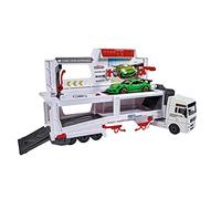 Majorette - Porsche Truck Experience - Camion 27cm - 4 Véhicules Inclus - 212053304SMO, Blanc