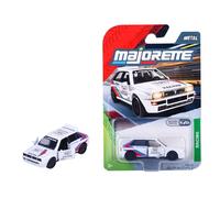Majorette Racing Lancia Delta Integrale Voiture à Collectionner avec Roue Libre et pièces ouvrantes, modèle de Voiture de Rallye Riche en détails, à l'échelle 1:64, Blanc, pour collectionneurs et