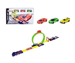 Majorette - Racing Loop - Piste de Lancement - Lanceur de Voitures - Looping et Saut - 3 Véhicules Inclus - Dès 3 Ans - 212051027