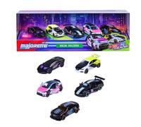 Majorette Coffret 5 voitures SL Neon Racer – Édition limitée, métal 1/64, jantes néon