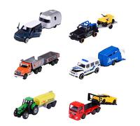Majorette Trailer Assortment, Véhicule Die-Cast, Boîte De Collection, Pneus En Caoutchouc, Roue Libre, 212053154, Multicolore - 6 Modèles Différents, Livraison : 1 Pièce, Sélection Aléatoire,