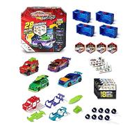 Majorette - Tune Up's - Set 4 Pièces - Voitures Miniatures en Métal - Coffret avec 7 Surprises - Accessoires + Pièces Tuning - Badge Collector Inclus - 212051003