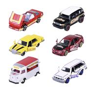 Majorette - Voiture Miniature de l'édition Premium Anniversaire 60 Ans, sélection aléatoire de 6 Voitures Jouets en métal (par décennie Un modèle), 7,5 cm, à partir de 3 Ans