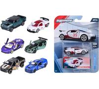 Majorette - Voiture Miniature de Luxe (1 Voiture), 1 sur 6 (Audi, Bugatti, Land Rover, Nissan, Porsche) en métal avec boîte de Collection, 7,5 cm, pour Les Enfants à partir de 3 Ans