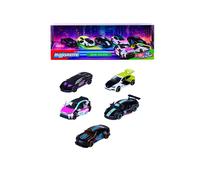 Majorette Coffret 5 voitures SL Neon Racer – Édition limitée, métal 1/64, jantes néon