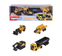 Majorette - Volvo Construction Giftpack - Véhicules de Chantier en Métal - Echelle 1/64ème - Reproductions Originales - 212057287, Jaune