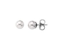 Majorica - Boucles d'Oreilles Lyra avec Perle Blanche - Collection Eternal - Avec Argent Rhodié - Perles Rondes de 12 mm - Fermoir Type Papillon - Bijoux pour femme