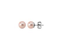 Majorica - Boucles d'Oreilles Lyra avec Perle Rose- Collection Eternal - Avec Argent Rhodié - Perles Rondes de 8mm - Fermoir Type Papillon - Bijoux pour femme