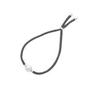 Majorica - Bracelet Serena avec Perle - Accessoire Unisex - Caoutchouc Élastique Gris - Perle Blanche de 8 mm de Diamètre - Longueur de 20 cm - Fermoir Ajustable