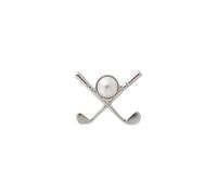 Majorica Broche de golf en acier avec perle blanche demi-boule de 6 mm | Collection Le Club | Design élégant et exclusif pour les amateurs de style sophistiqué
