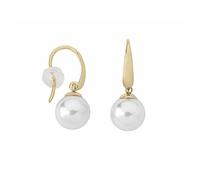 Majorica Nuada | Boucles d'Oreilles Pendantes Courtes pour Femmes en Argent Plaqué avec des Perles rondes Blanches de 10 mm | Bijoux au Design Classique et Élégant