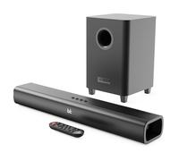 Majority Barre de Son TV avec Caisson de Basse | 2.1 Home Cinema, 3D Son Surround, Bluetooth 5.0 | HDMI Arc, AUX in, USB Playback & Optical Input | Télécommande et Support Mural | Naga 60 Plus