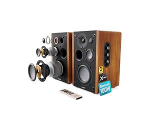 Majority D100 Enceinte Active Amplifiée | 100W Enceinte PC Bluetooth | Triple Conducteur Enceintes Bibliotheques | Enceinte Monitoring Studio avec HDMI Arc | Enceinte HiFi pour Platine Vinyle ou TV