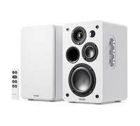 Majority D100X Enceintes Bibliotheques Active | Enceinte HiFi Système Stéréo 2.0 | 100W | Bluetooth 5.3 | HDMI Arc, Phono, RCA & AUX | TV, PC & Platine Vinyle (Blanc)