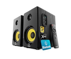 Majority D40X Enceinte Active Amplifiée | 70W 2.0 Enceintes Bibliotheques | Enceinte PC Bluetooth | Enceintes Monitoring Studio Cônes en Kevlar Jaune | HiFi Packs d'enceintes pour Platine Vinyle