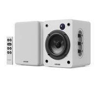 Majority D50X Enceinte Monitoring Bluetooth | 60W 2.0 Enceintes PC | Enceinte Platine Vinyle Conducteurs en Fibre de Carbone | Enceintes Active avec HDMI Arc | Haut-Parleurs avec Télécommande (Blanc)