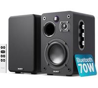 Majority D70X Enceinte Active Amplifiée | 70W Enceinte PC Bluetooth 5.3 | Double Cônes de Haut-Parleurs en Fibre de Carbone Enceintes Bibliotheques | Enceinte Monitoring Studio avec HDMI Arc (Noir)