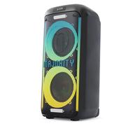 MAJORITY Haut-parleur portable et machine de karaoké avec microphone filaire | Bluetooth, lecteur MP3 USB/SD | Mic Echo, aigus, Bass Boost | TWS stéréo, lumières LED | Système de sonorisation Pulse P3