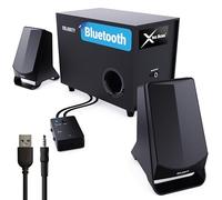 Majority Haut-parleurs Bluetooth pour PC avec subwoofer | 80 Watts, 2.1 Stereo Sound Speakers for Gaming, Music, Movies | EQ Controls for Bass & Treble Adjustment DX30