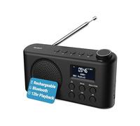 Majority Radio Dab, Dab+ Bluetooth Portable | Batterie Rechargeable ou Alimentation par câble USB-C | 12 Heures de Lecture, Affichage LED, Prise Casque | Double Alarme, FM, 40+ présélections Orwell