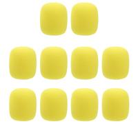 MAJORMENCH 10 Pièces Bonnette de Microphone en Écume Jaune Microperforations, Pare-vent Acoustiquement Transparent pour Microphone Main, pour Performance sur Scène