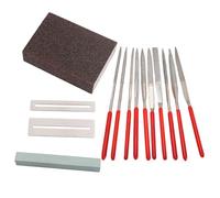 MAJORMENCH 14 pièces Kit Outils de Meulage pour Guitare Basse et Ukulélé Acier Au Pierre à Polir et Éponge pour Limes Frettes et Sillet Entretien et Réparation Précise des Instruments
