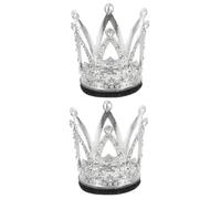 MAJORMENCH 2 Pièces Décoration de Casque de Couronne Argentée pour Casque de Moto et Vélo, Accessoire en Métal et Cristaux Facile à Nettoyer pour Adultes et Garçon et Filles