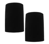 MAJORMENCH 2 Pièces Housse Micro Anti-vent Noire Flockée Protection Microphone Pare-brise Mousse pour Enregistrement Streaming Bonnette Micro